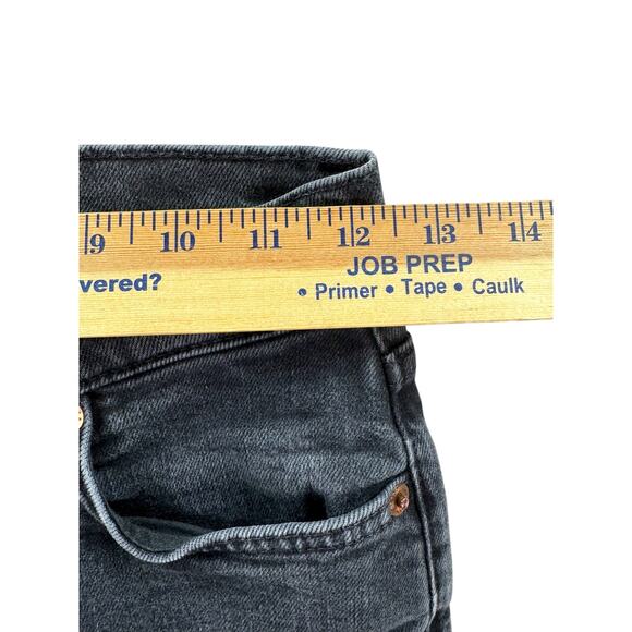 Re/Done 70s Stove Pipe Jeans Faded Black 24 Button Fly Raw Hem High Waist Crop - Picture 4 of 13